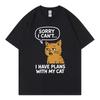 Comfy Cat Lover Funny T Shirt Unisex Women Clothing High Quality Fashion Oversized Tshirt Summer Casual Cotton Tshirts Streetwear