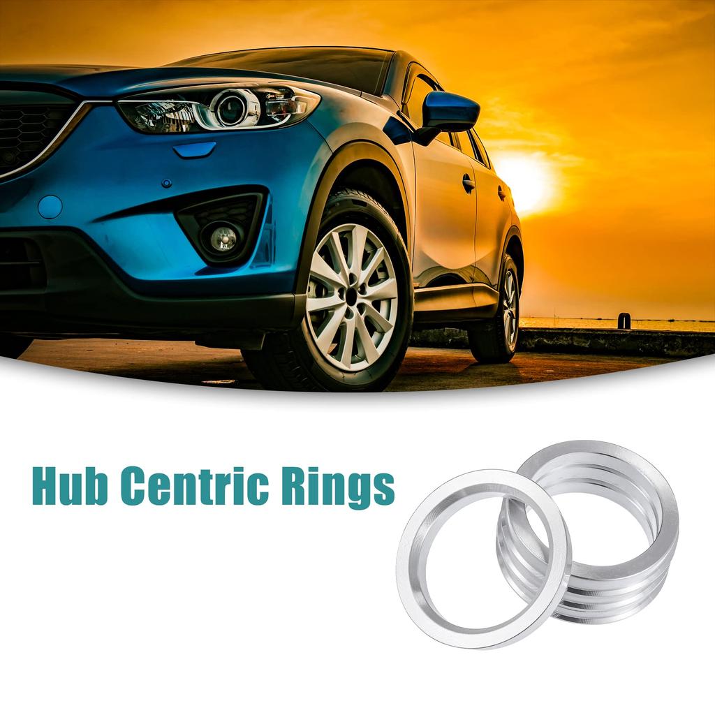 ACROPIX Hub Center Ring 66.1-56.1 Mm Silver Tone 4pcs