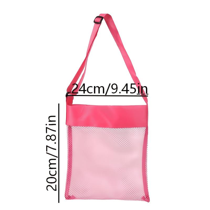 Multifunctional Mesh Beach Bag: Adjustable Buckle, Crossbody/Hand-carry for Shells, Sand Toys & Sundries. Colorful & Breathable!