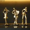 Creative Band Figures Statue Accordion Musician Desk Decoration Ornaments Characters Resins Sculpture Room Aesthetic Decor