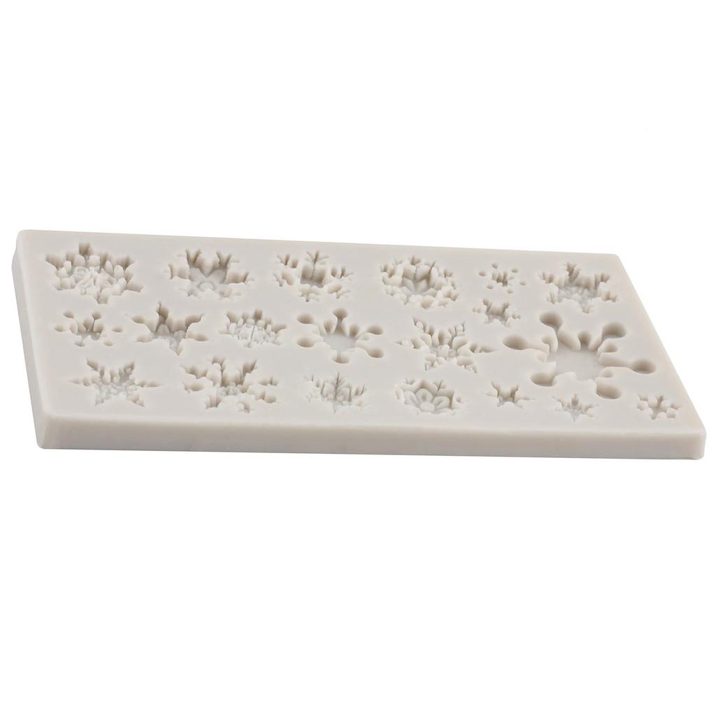 3D Christmas Snowflake Silicone Mold 4.53 x 2.28 Inch Food Grade Flexible Nonstick Heat Resistant Design for Fondant Chocolate Candy Cake