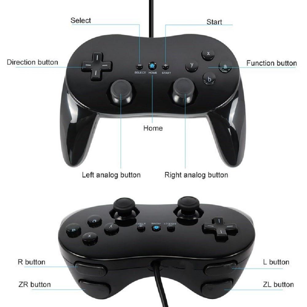 Kabelgebundener Gamecontroller für Wii-Fernbedienung, Gamepad Pro, Joypad, Joystick für Nintendo Wii und Wii U