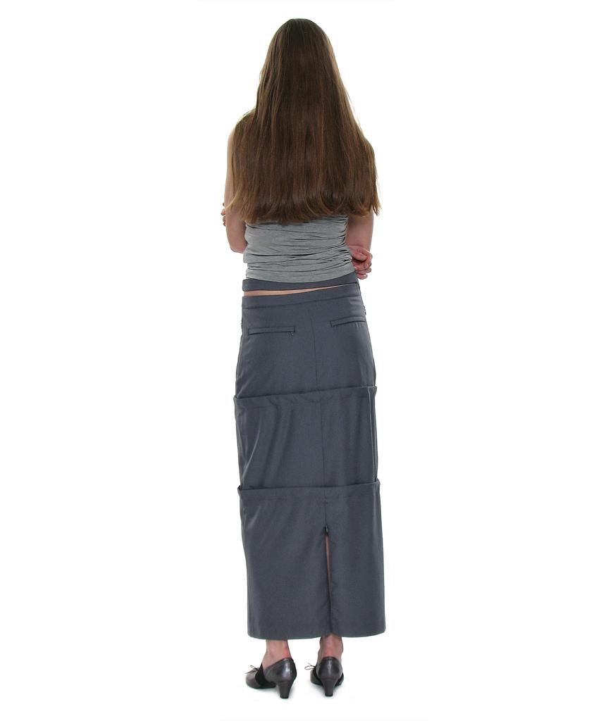 Partimento Woman Multiway Double Waist Transform Skirt_Charcoal