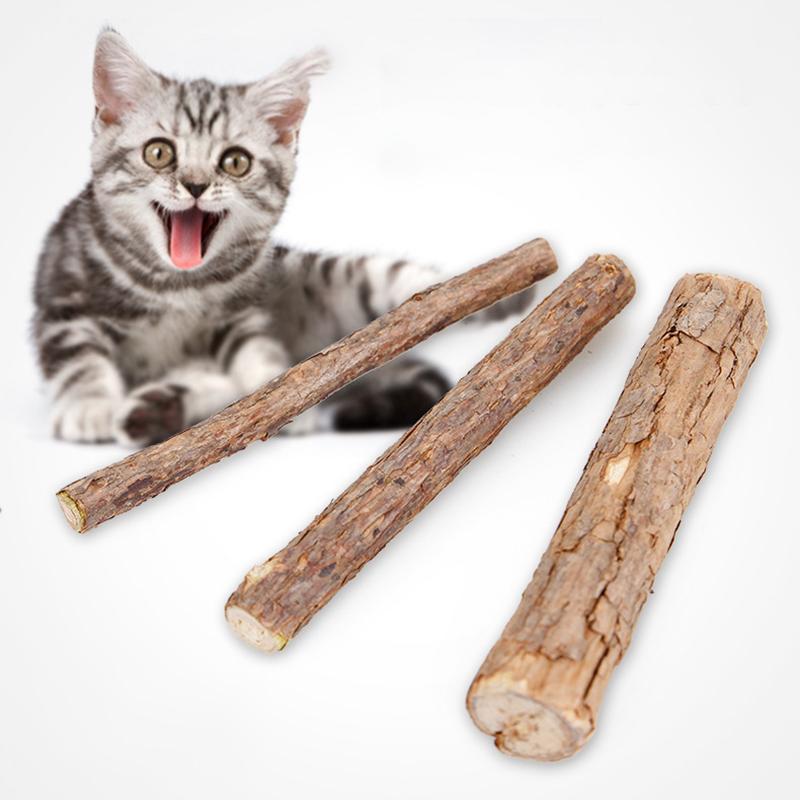 4pcs Natural Natural Matatabi Sticks for Cats Bite-resistant Caught Bite Excited Teeth Cleaning Cat Chew Toy Juguetes Para Gatos 4pcs Size S