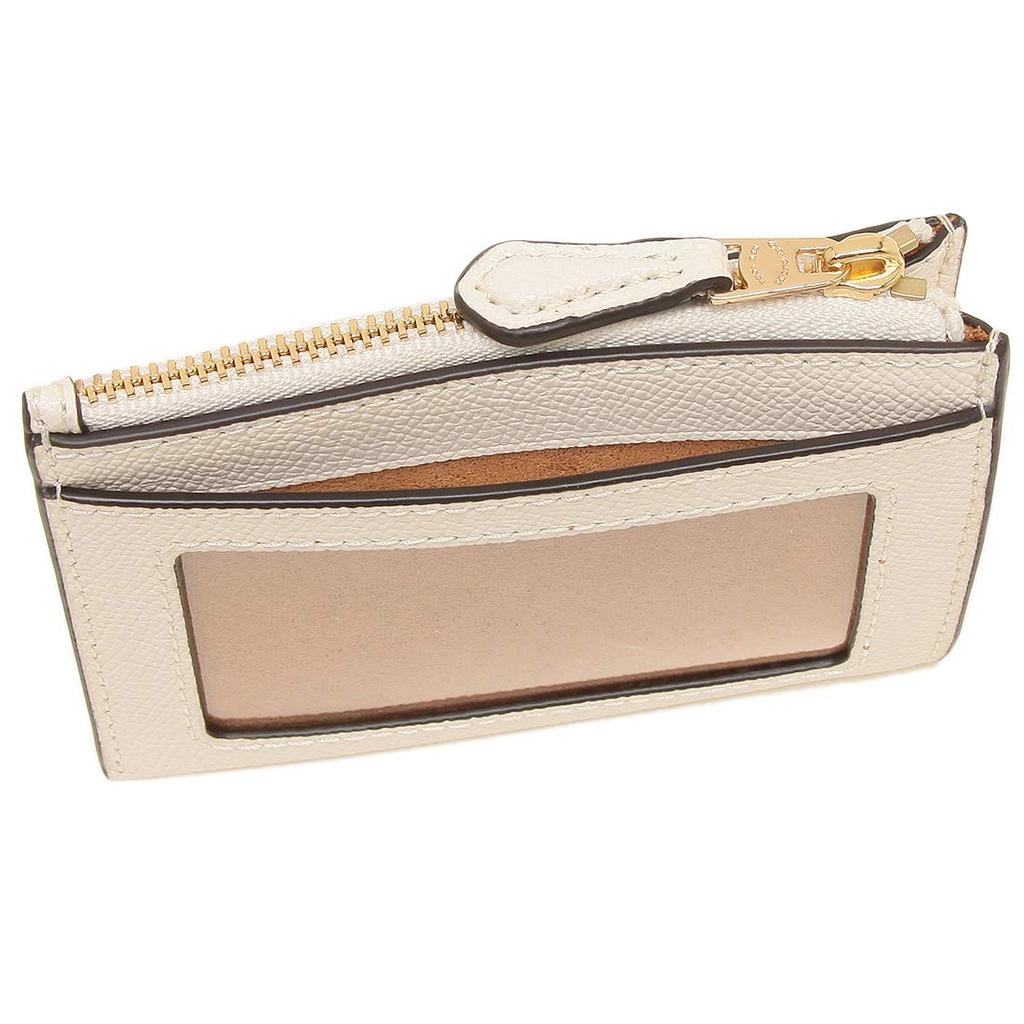 Coach Schlüssel-Münz-Etui COACH Kartenetui Mini Skinny ID Case Cross Grain Leather Chalk Outlet F88250-IMCHK [Artikel]