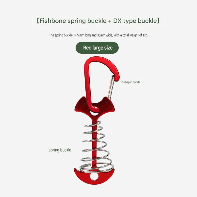Anchor Type Fishbone Spring Fixed Tent Pegs Aluminum Alloy 4mm Thick for Outdoor Camping Deck Plank Road Windproof Rope