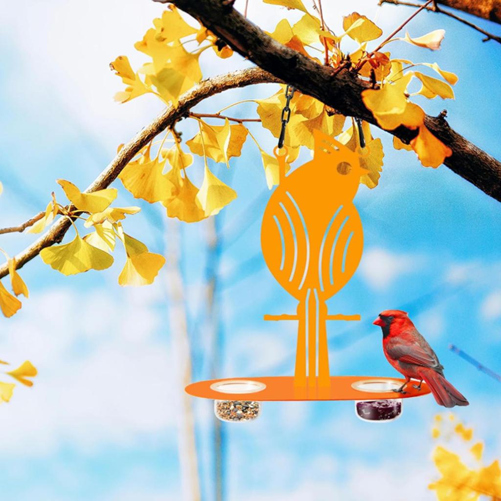 Hanging Bird Feeder Cup Platform for Attracting Various Birds To Garden and Patios Oriole Shape
