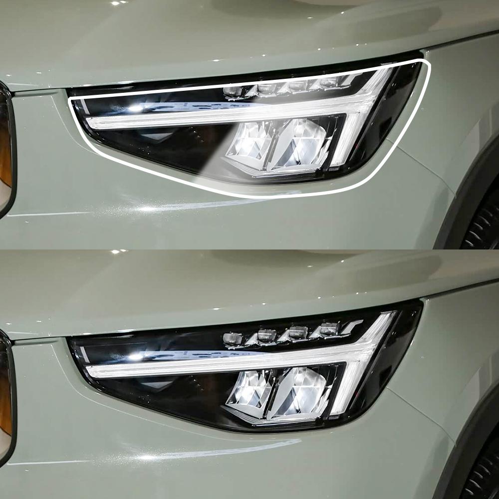 For Volvo XC40 2018-2026 High-Gloss Smoke Black Pre-Cut TPU Car Headlight Protection Film PPF Kit Anti-Scratch Vinyl Wrap Cover