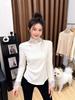 Women's Slimming High Neck Lace Layering Top - Stylish, Warm, and Versatile for Autumn/Winter