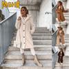 Jaquetas e casacos femininos vintage casual cor sólida estampa outono inverno manga comprida gola polo
