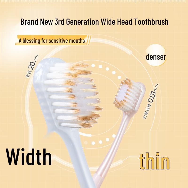 High-End Wide Head Soft Bristle Toothbrush for Adults - Family Pack