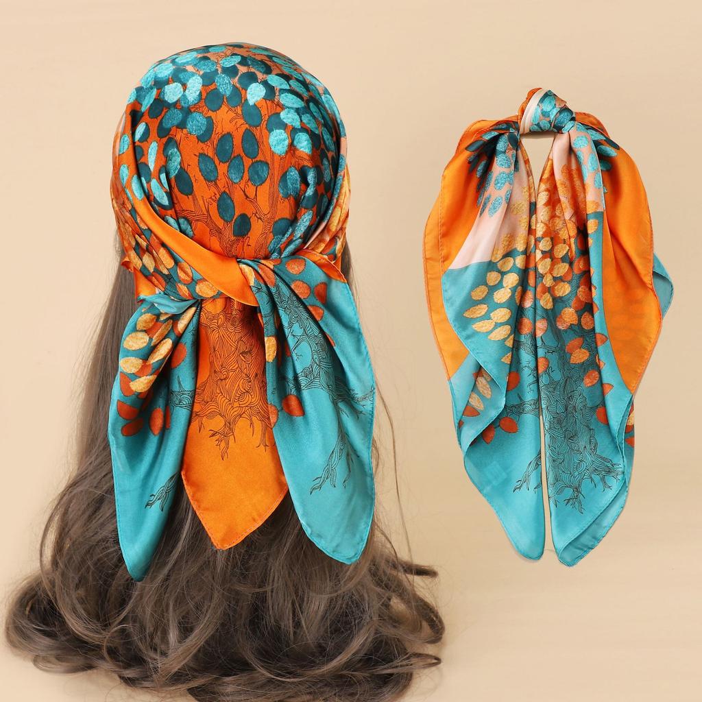 thumbnail image 2 of 68*68CM New Cotton Scarf Square Neck Shawl Neckerchief Wrap Design 2 of 10