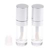 8Ml Electroplated Silver Lip Gloss Tubes Big Brush Plastic Lip Balm Tube Lipstick Mini Sample Cosmetic Container Sample Bottle