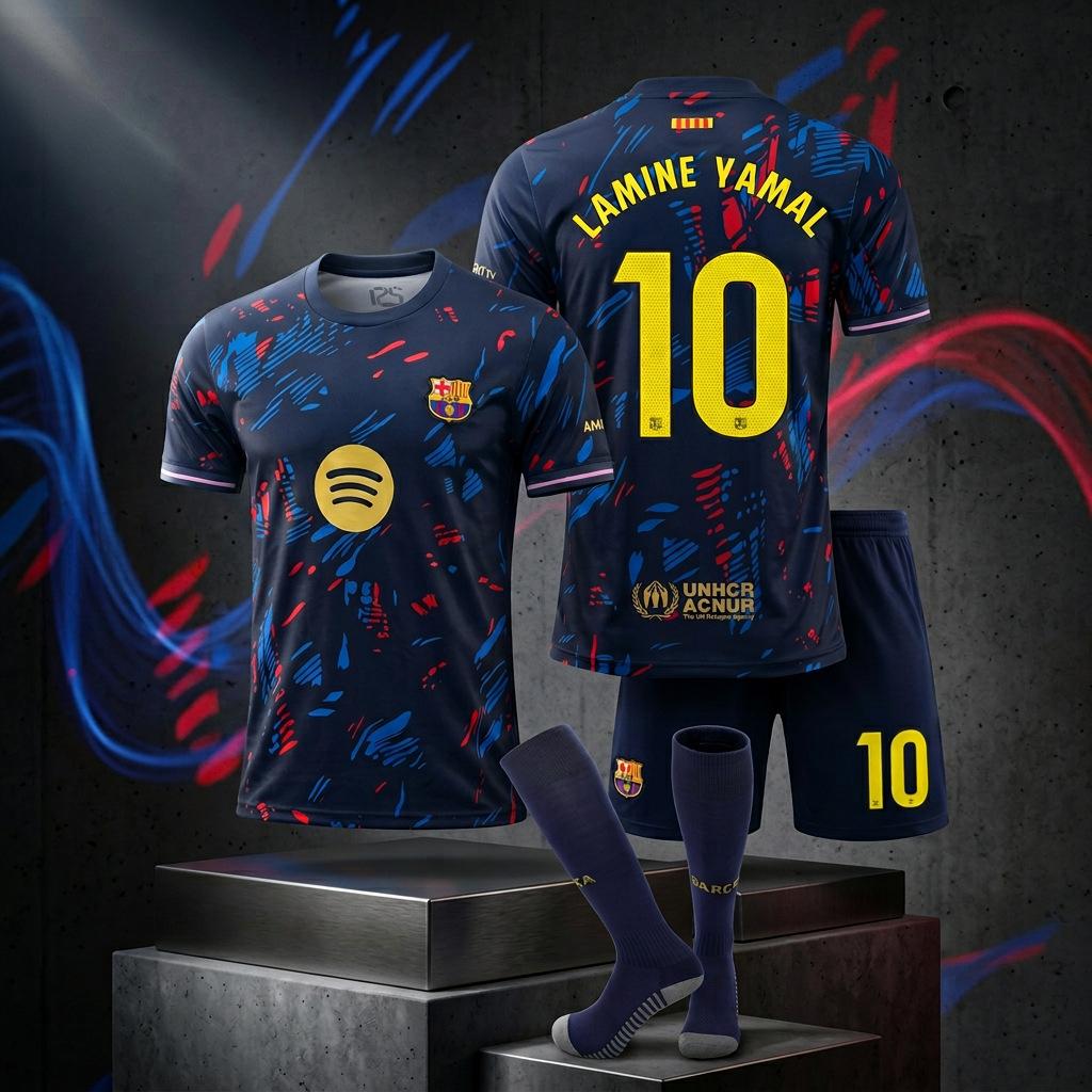 FC Barcelona Special Training Soccer Jersey Pedri Football Team Uniform La Liga #10 Yamal Set