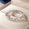 Bague Alliance Éternité Complète en Moissanite 3mm Certifiée GRA, Anneau Empilable d'Engagement pour Femmes, Or 14K Plaqué, Bijoux de Mariage Cadeaux