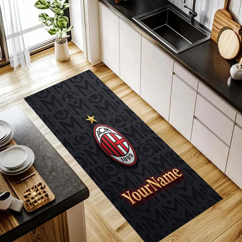 Ac Milan Customize Your Name Kitchen Rug Runner Rug Laundry Mat Hallway Entryway The Best Gift Choice