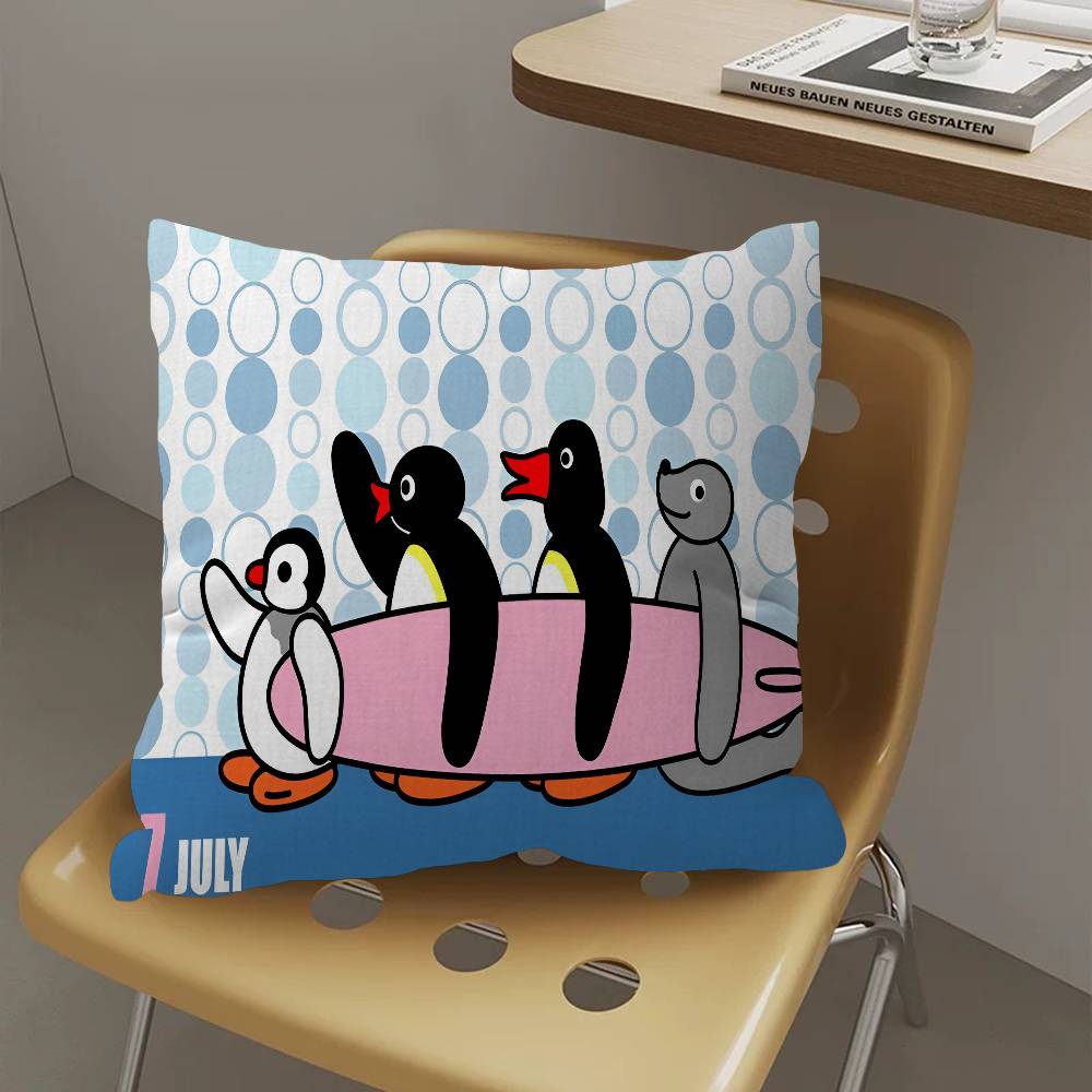 Cartoon P-Pingu P-Penguin Film Pillowcase toon Gift Cushion Cover Bedroom Home Sofa Chair Seat Decor pillow case 12x12Inch