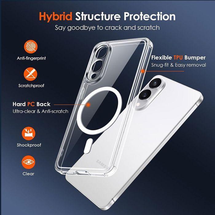 Coque de protection - BOOLING - pour Samsung Galaxy S25 Edge - Transparente - Antichoc - Avec Cercle Magnétique