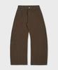 GLW Curved Cut Wide Cotton Pants Brown