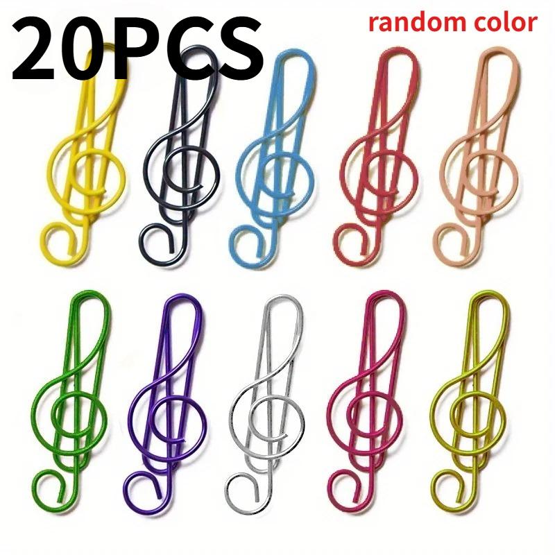 50PCS Colorful Musical Note Paperclips Cartoon Student Bookmarks Paper Clips Creative Office Supplies Folders Memo Holders