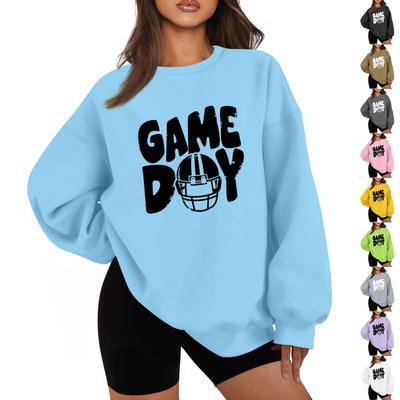 Women's Casual Fashion Long Sleeve Print Round Neck Loose Sweatshirt Top