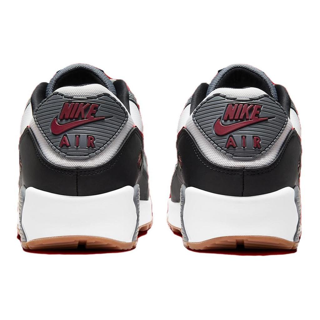 Nike Air Max 90 Team Red Gum Men Sneakers White Cool-Grey Black FB9658-100