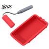 Silicone Paint Tray Mini Glue Roller with Tray Applicator Anti-slip Artistic Wall Painting Tool Handle Reusable Spreader for Woodworking,