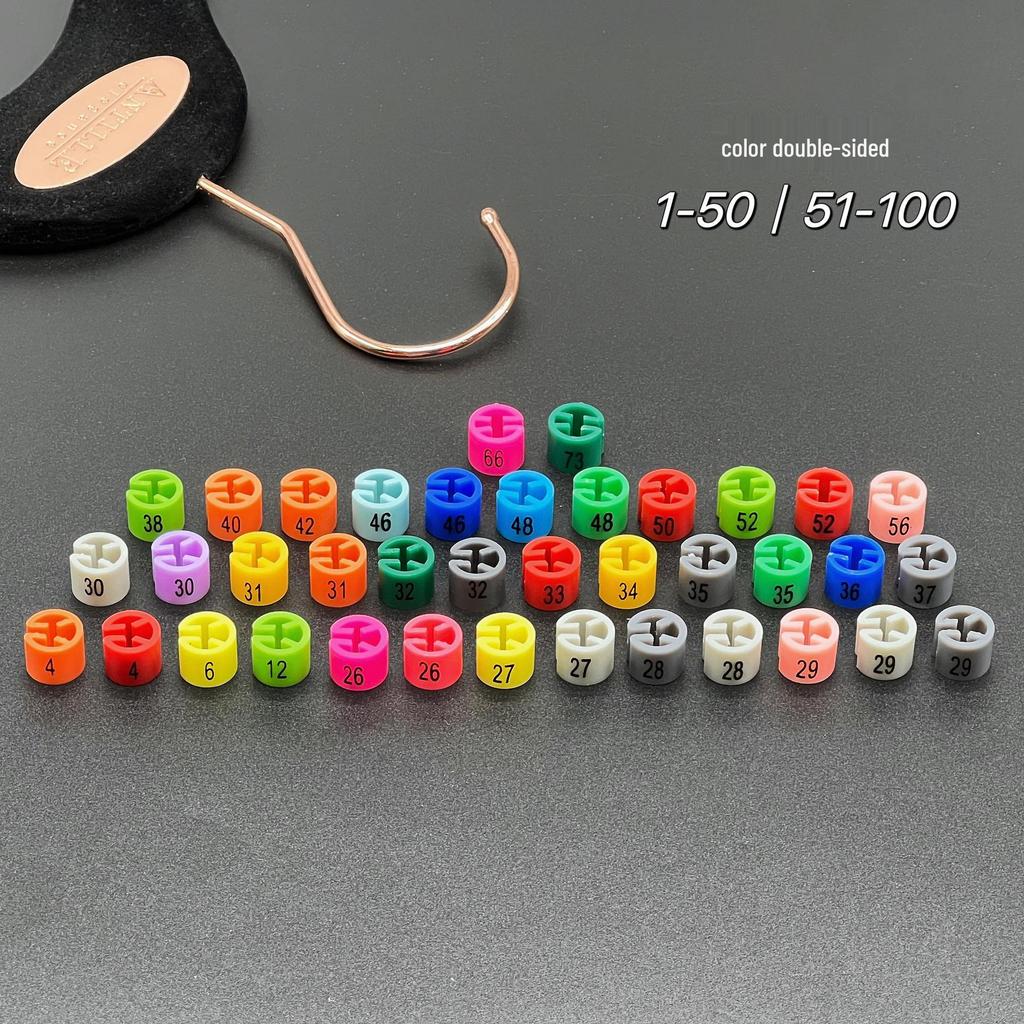 Double-Sided Children's Clothing Size Clips (1-100, 1-50)