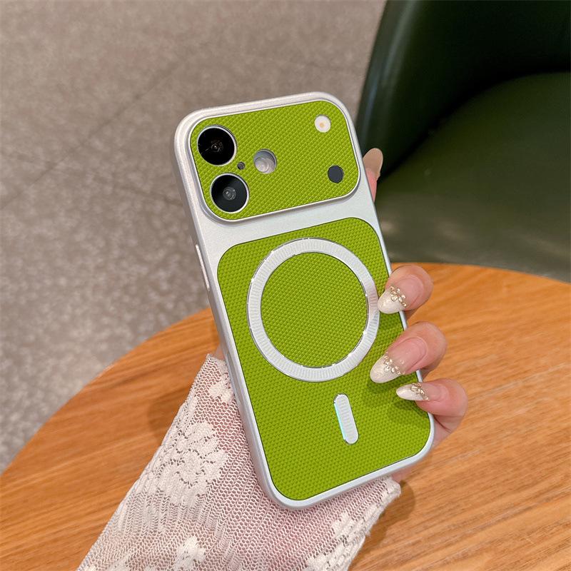 Applicable To iPhone17Pro Mobile Phone Case PU Sticker Magnetic Suction Apple 16 Seconds To 17 Large Windows Anti-drop Protective Case