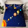 Space Planet Pattern Mattress Four-piece Bedding Set Bedroom Dormitory Bedding Decoration