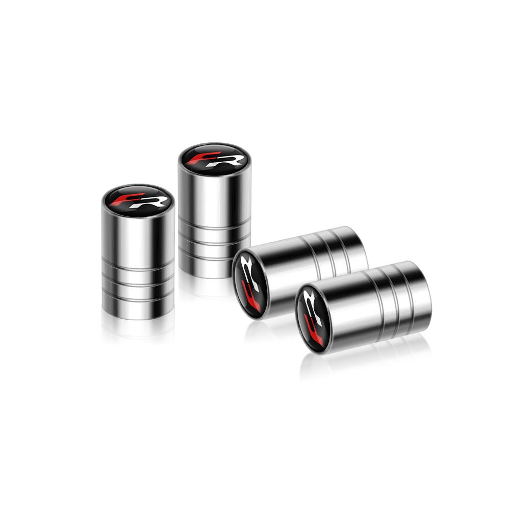 Car Wheel Tire Valve Caps Tyre Stem Cover Bolt-In Accessories For SEAT Cupra FR Ibiza Leon Arona Ateca Toledo E-Racer Formentor