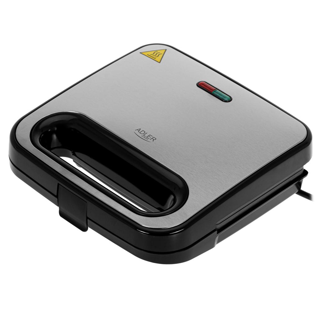 Adler Sandwich Maker | AD 3076 | 1000 W | Number of plates: 1 | Black/Silver