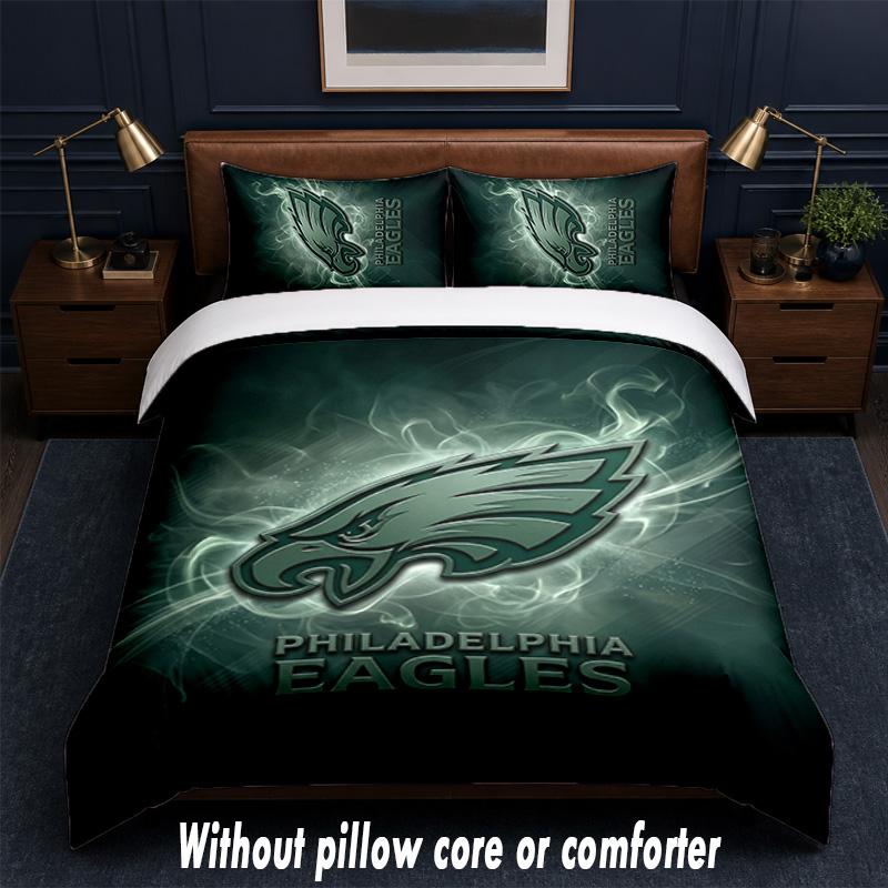 Set Biancheria da Letto Design Philadelphia Eagles 1 Copripiumino + 2 Federe Morbido Traspirante Biancheria da Letto per la Casa