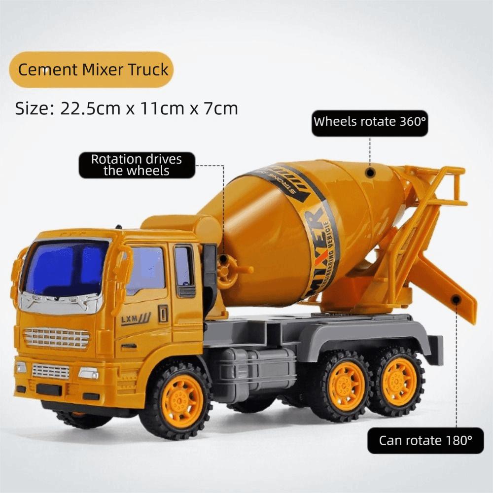 Alloy Material Fire Truck Model Plastic Construction Mixer Truck  Home Use