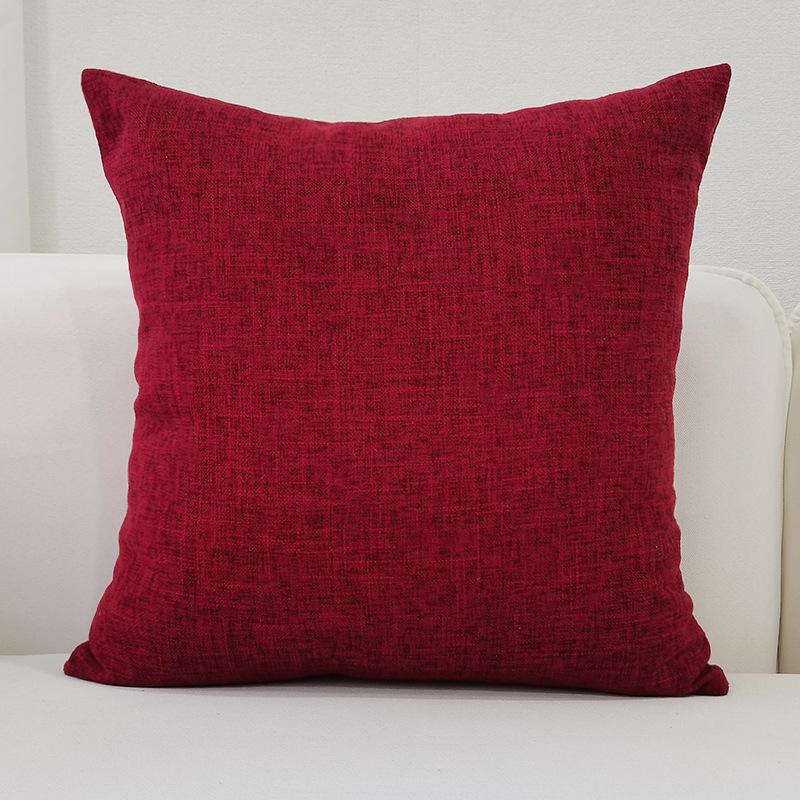 Nordic Home Thickened Linen Solid Color Pillowcase Sofa Cushion Cover Pillowcase