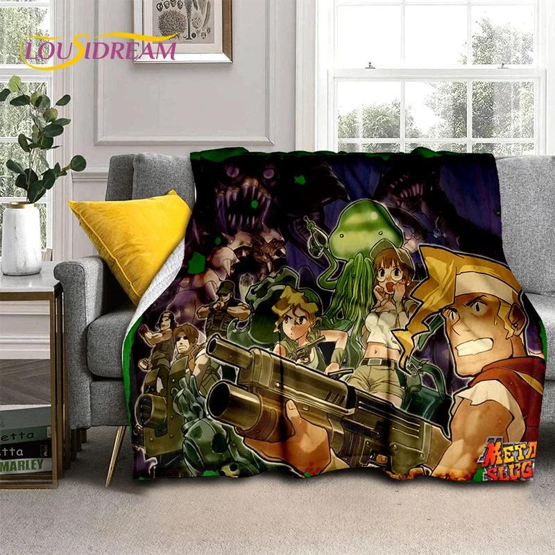 Cartoon Metal Slug Gamer Retro Game Blanket,Soft Throw Blanket for Home Bedroom Bed Sofa Picnic Travel Office Cover Blanket Kids