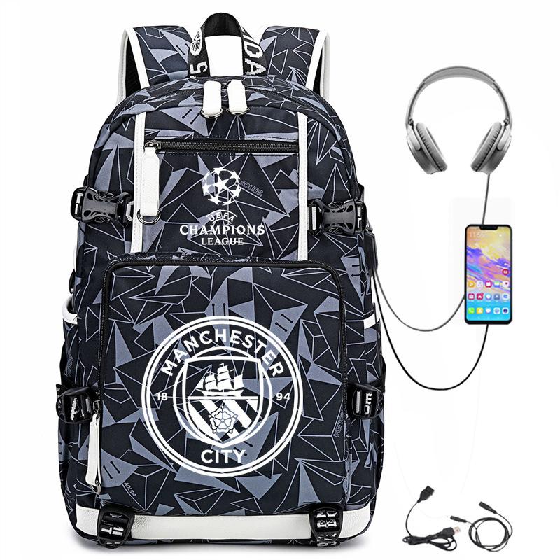 School Season Football Peripheral Student Schoolbag Leisure Personalized Backpack Large Capacity With Usb Charging