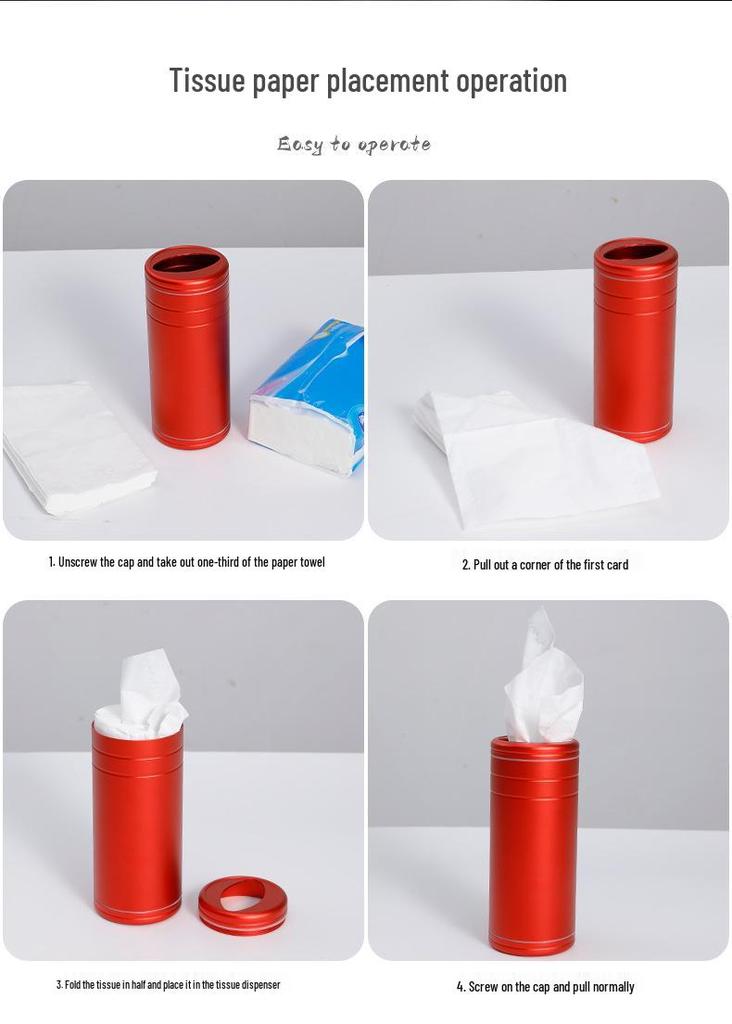 Car Cup Holder Tissue Dispenser - Creative Cylinder Tissue Box for Car.
