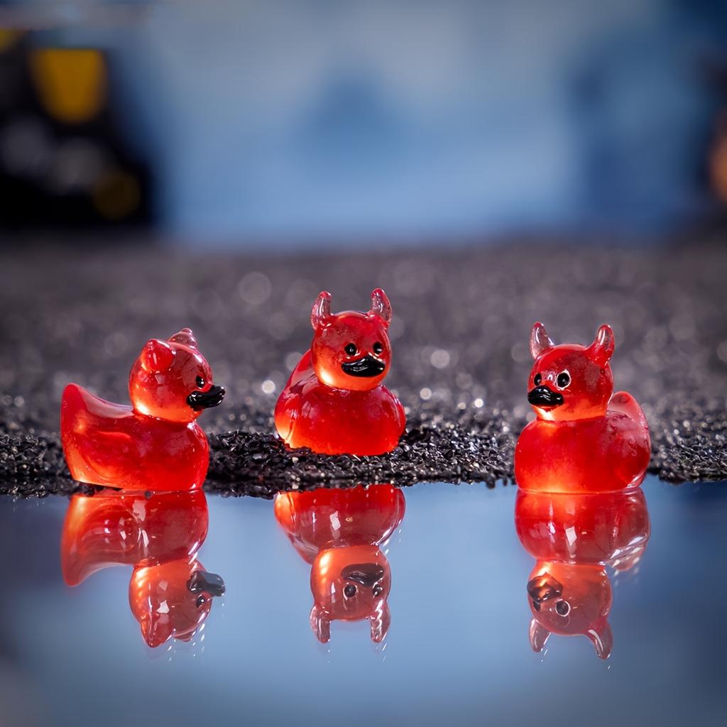Luminous 50/20Pc Mini Resin Devil Duck Diy Landscape Car Decoration Resin Craft Gift Moss Micro Landscape Decor Desktop Ornament