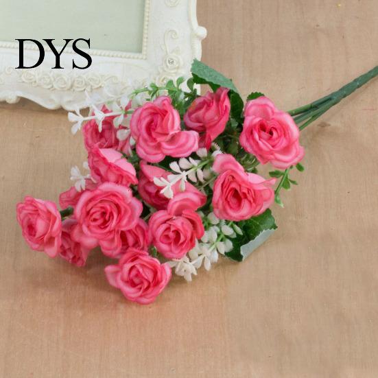 Ornamental 1 Bouquet Simulation Rose No Watering Vivid Bright Color Artificial Flowers Home Beautification