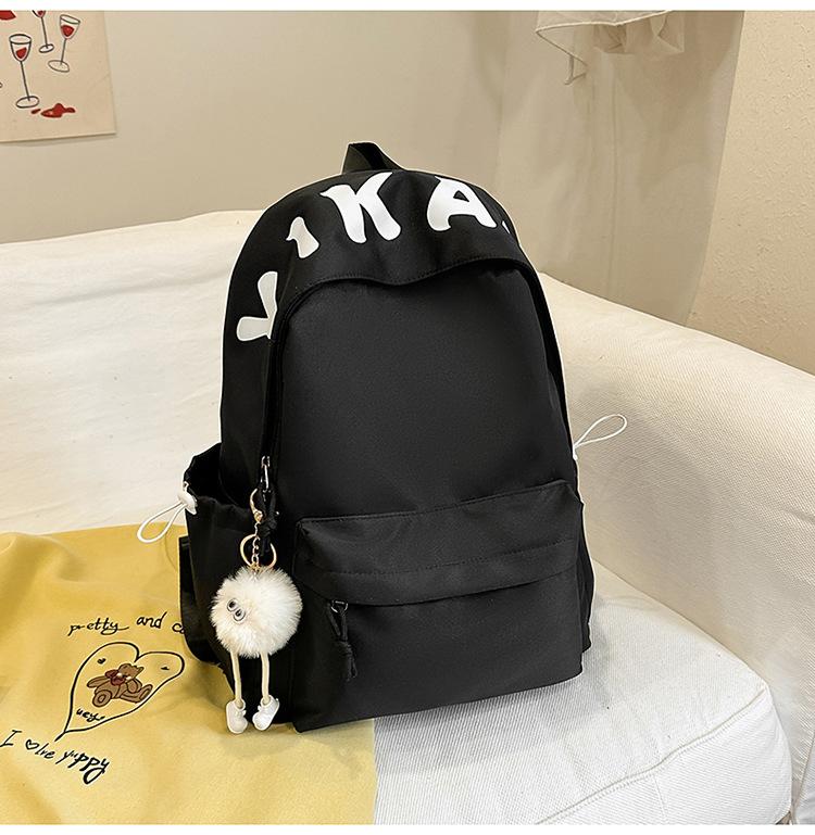 School bag Mori casual simple versatile college student school bag fresh and sweet solid color with letters light large capacity backpack