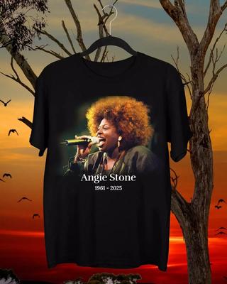 Remembering Angie Stone 1961-2025 Black Cotton T Shirt Full Size S-5XL Unisex T-Shirt