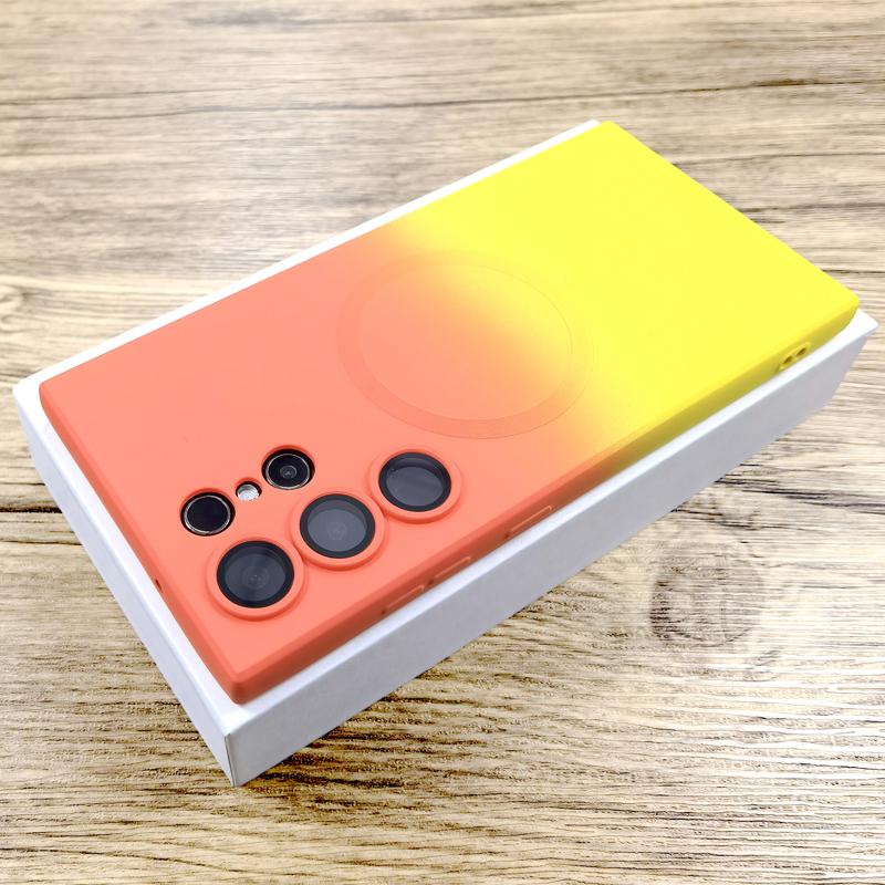 Gradient Silicone Case For Samsung Galaxy S25 S24 S23 S22 S21 S20 Ultra Plus FE Note 20 10 S 24 23 22 For Magsafe Charge Covers