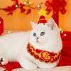 New Year Cat Collar Pet Cat Dog Scarfs Crocheted Kitten Puppy Collar Spring Festival Cat Cosplay Costume Pet Accessiories