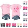 Women's Breast Ribbon Printed Casual Short Sleeve