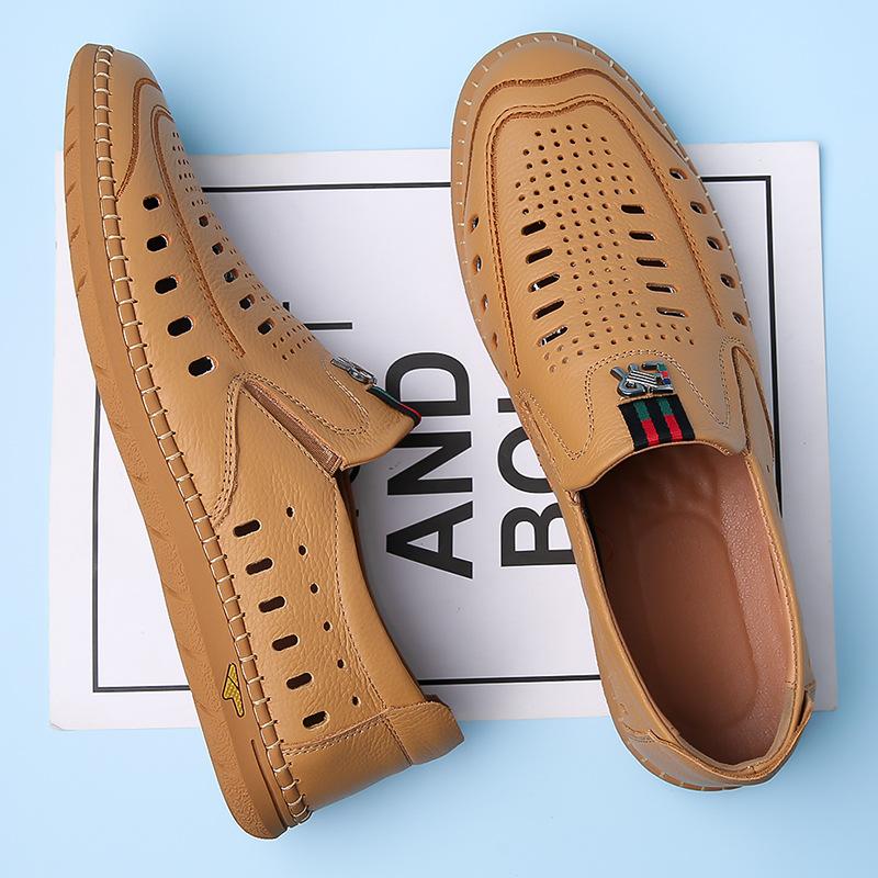 

Белые повседневные кожаные туфли мужские новые летние мужские универсальные туфли без застежек на мягкой подошве 41