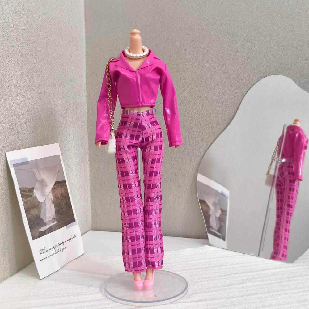 Pink Babi Princess Fashion Jacket+Pant+Shoes+Necklace Set For 1/6 BJD Xinyi FR PP Supermodel Doll 30cm Doll Clothes Accessories