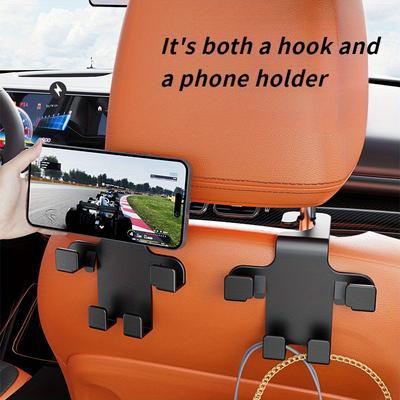 Gancio Organizzatore per Sedile Auto con Porta Telefono Versatile Organizzatore per Sedile Posteriore in ABS per Appendere Ombrelli, Borse e Accessori Portapacchi Organizzatore per Auto