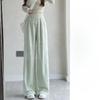 White Ripped Wide-leg Pants for Women In Summer New Design High Waist Drape Slimming Straight-leg Casual Floor Pants