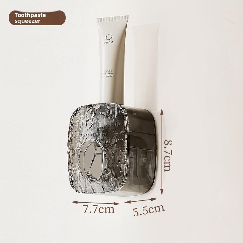 Wall Mount Automatic Toothpaste Dispenser, No Drilling, Dust-proof Bathroom Toothpaste Squeezer Holder 8.7*7.7*5.5cm